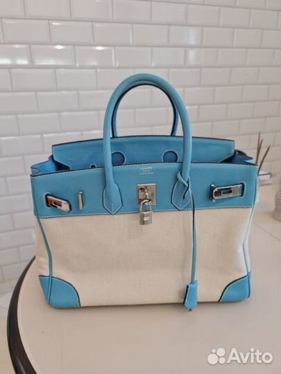 Сумка hermes birkin 35 blue togo jeans