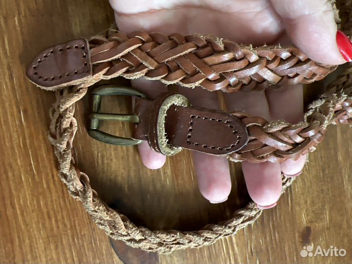 Ремень женский кожаный коричневый