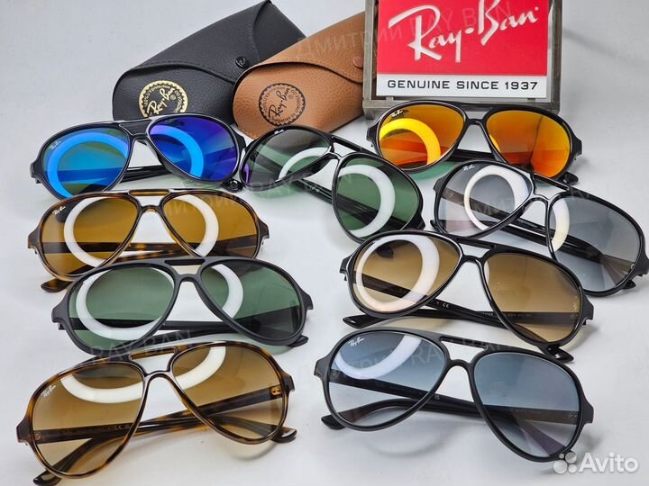 Очки Ray Ban Cats 4125 Синее Зеркальное Стекло