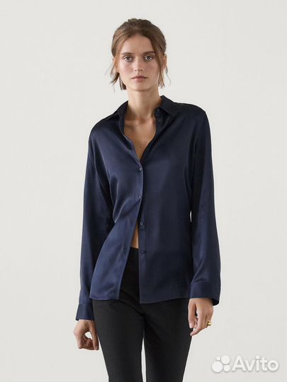 Рубашка атласная Massimo Dutti p.S,M,L