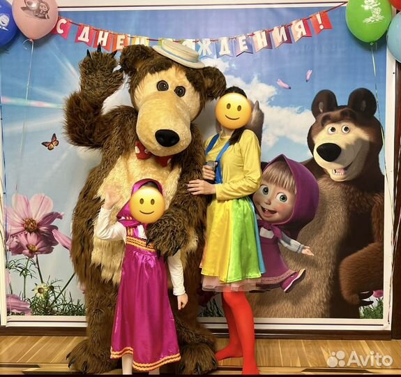 Баннер для фотозоны Маша и медведь