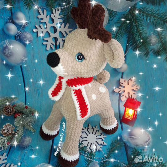 Олень вязаная игрушка