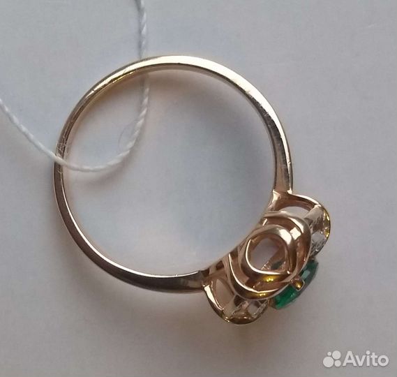 585 кольца р.16,5, 17, 17,5, 18 изумруд Новые