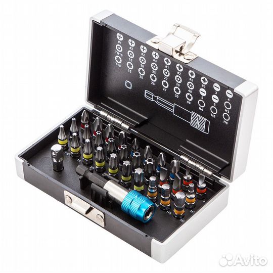 Набор бит, магнитный адаптер, сталь S2, пластиковы