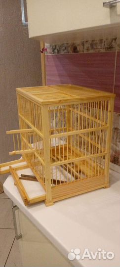 Деревянные клетки для декоративных птиц