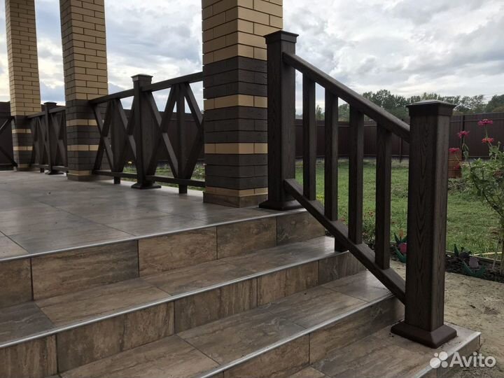 Ограждения для террасы из дпк массивное