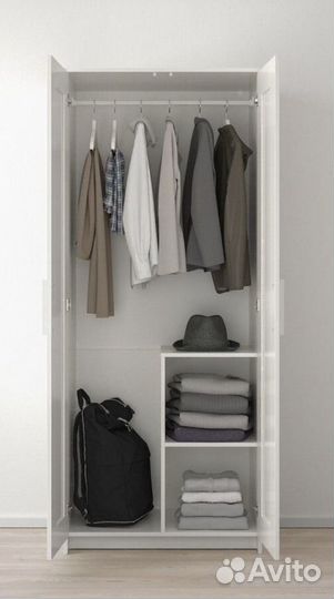 Бримнэс Шкаф платяной 2-дверный белый IKEA