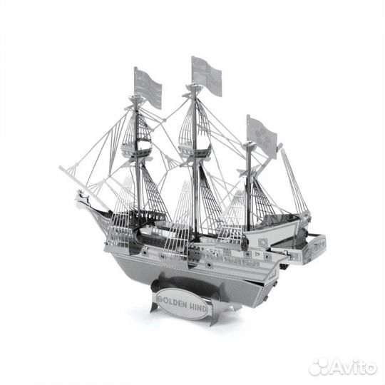Металлическая 3D модель/макет корабля Golden Hind