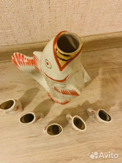 Набор питейный ликеро-водочный Рыбы 1957-1960гг