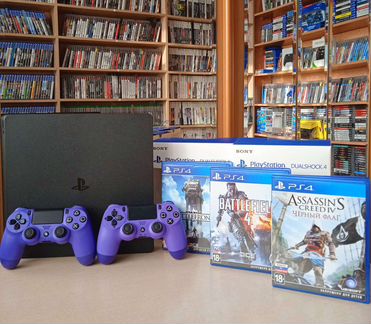 Прошитая PS4 Slim + 122 VR игры 1tb пс4 с играми