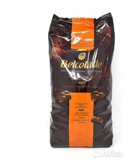 Бельгийский шоколад Молочный Belcolade 34 процента