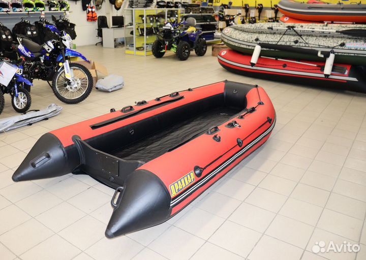 Лодка драккар 3200 нднд hant-PRO красно-черная