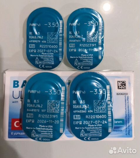 Линзы контактные bausch+lomb -3,5