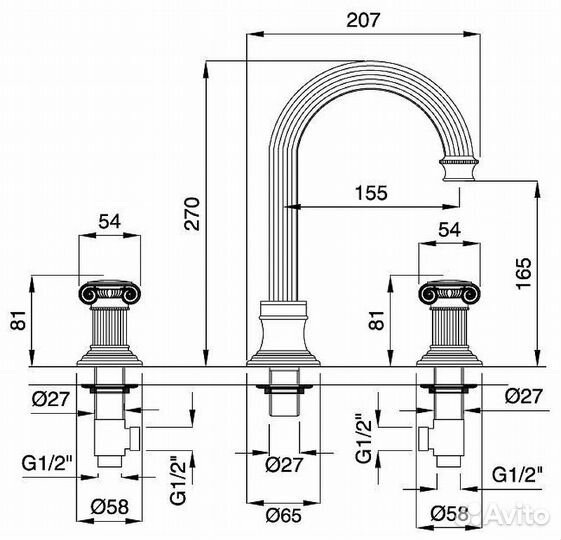 Смеситель для раковины Cezares Olimp BLS2-A olimp