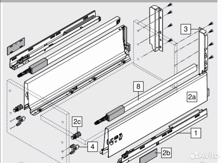 Tandembox Blum 500 и 450 Белый /Орион серый