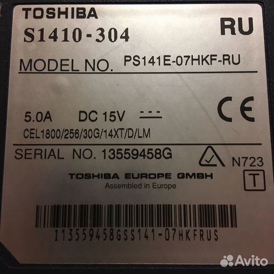 Ноутбук Toshiba Satellite S1410-304