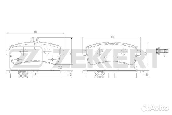 Колодки торм. диск. задн. MB S-Class (222) 13- AMG