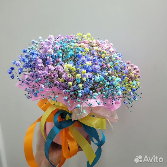 Букет из гипсофилы в коробке