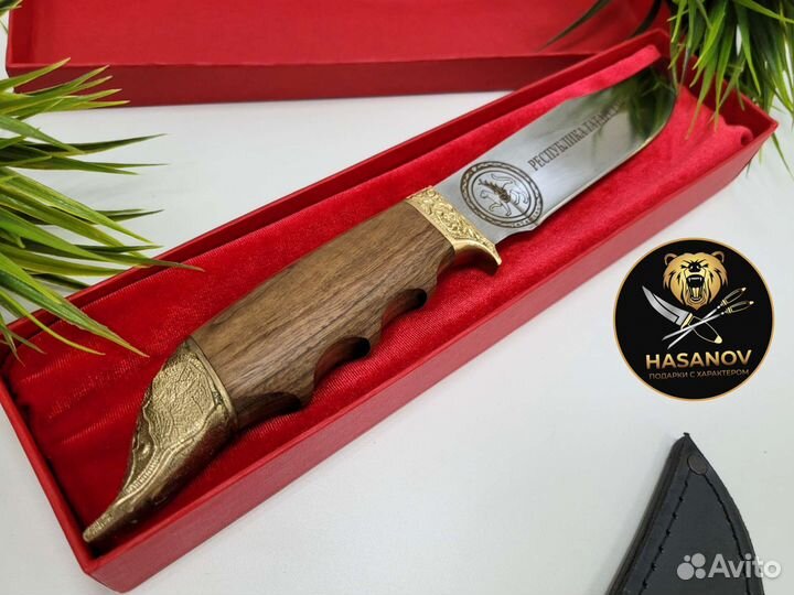 Нож осетр латунь