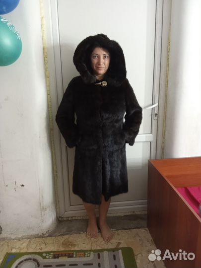 Шуба норковая с капюшоном 50 52 бу