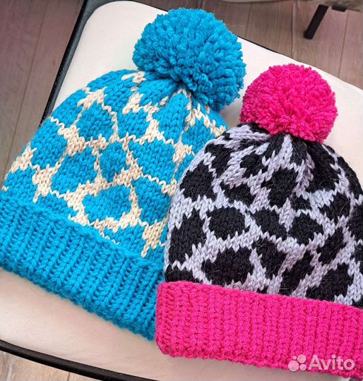 Шапка вязаная ручная работа под заказ