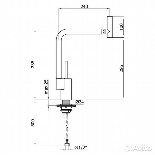 Смеситель для кухни Webert Kitchen 360 хром TS920302779