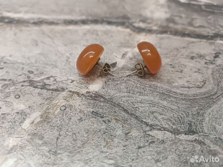 Серьги янтарь СССР