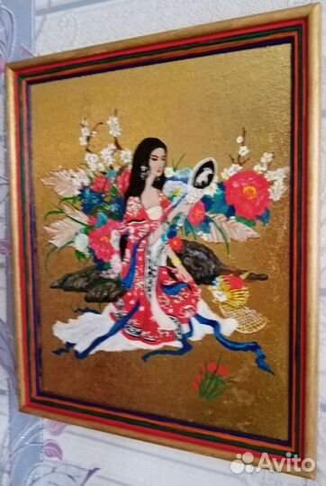 Картина на золотой потали