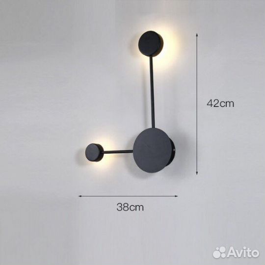 Светильник настенный 4426 черный 380*420/H100/8W