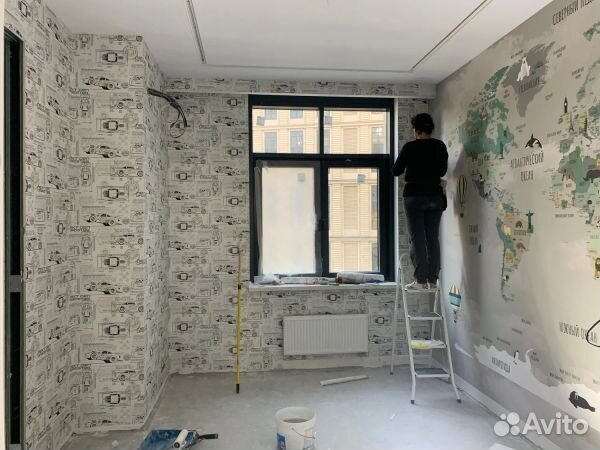 Поклейка обоев (гарантия 365 дней) Ремонт квартир