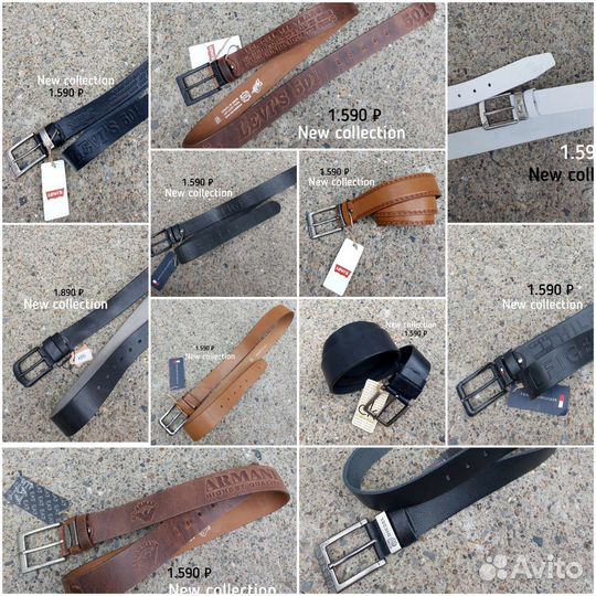 Мужской кожаный ремень новый