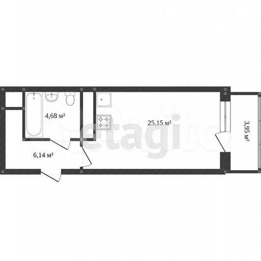 Квартира-студия, 32,6 м², 9/25 эт.