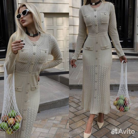 Вязаные платья на весну