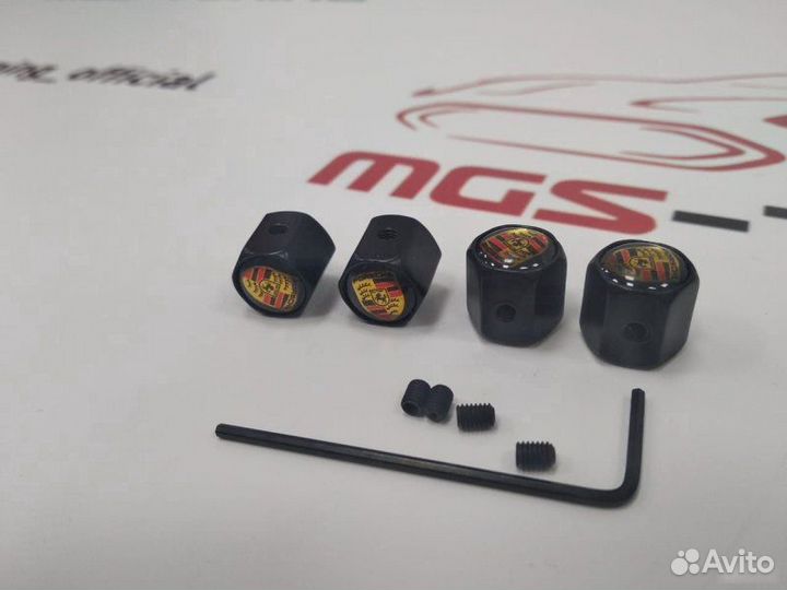 Колпачки на ниппель Porsche Black защита от кражи