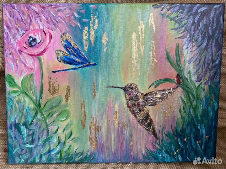 Панно картина акрил поталь перламутр