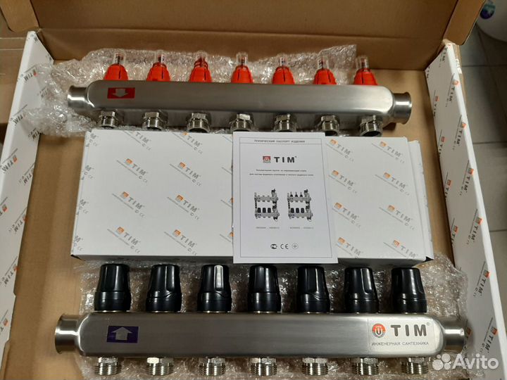 Коллектор на 7 контуров для теплого пола