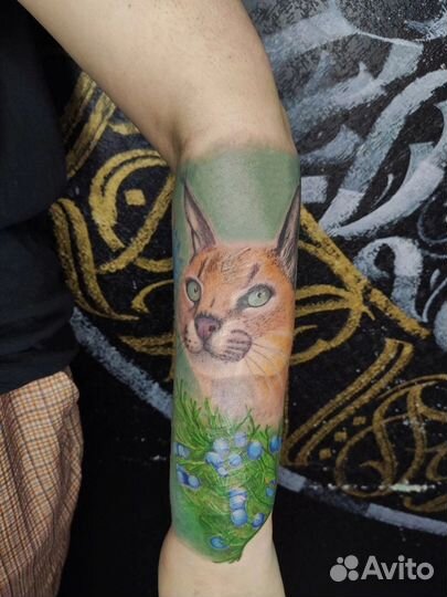 Модель на цветную татуировку