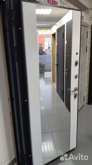 Входная дверь 110мм «Антарес» Верта Бетон/Зеркало