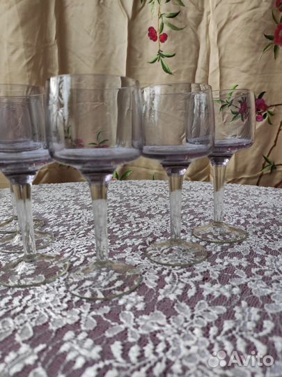 Рюмки винтаж аметистовое стекло