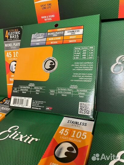 Струны для бас-гитары Elixir 14677 nanoweb 45-105
