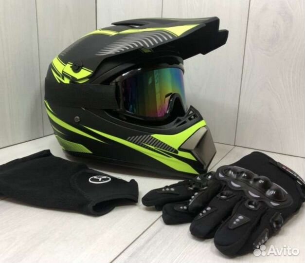 Новые кроссовые шлемы + (очки, перчатки, маска )