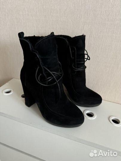 Ботильоны, натуральная замша, зимние