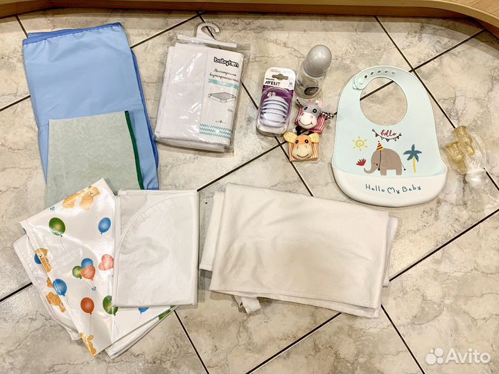 Клеенка наматрасник бутылочка слюнявчик