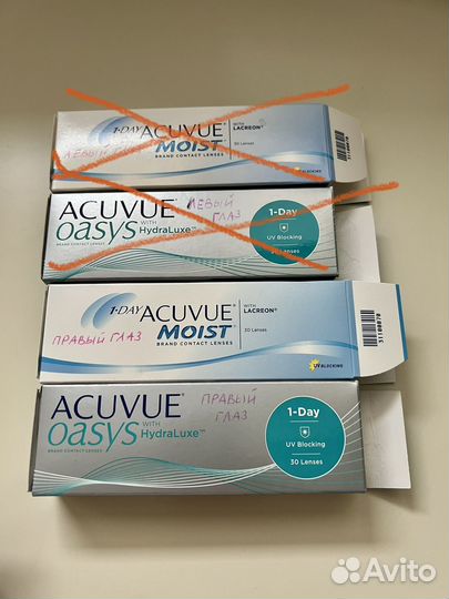 Линзы Acuvue oasys и moist