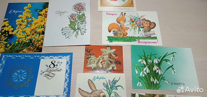 Открытки СССР к 8 марта не заполненные