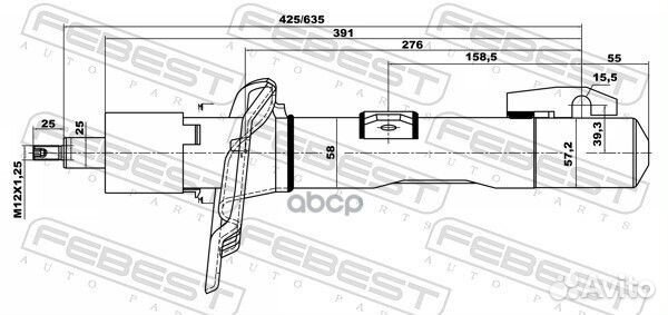 Амортизатор передний 21110-003F Febest