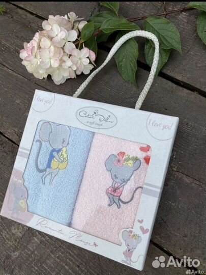 Полотенце махровое для детей 2шт Мышата Турция