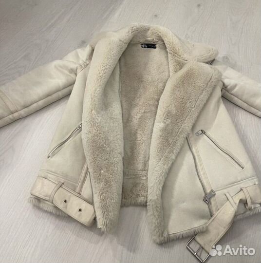 Дубленка авиатор zara 42