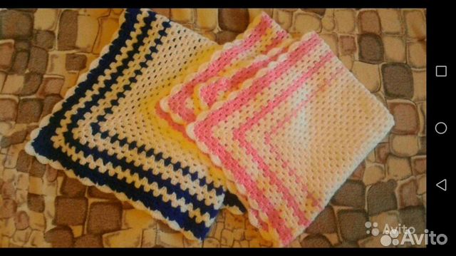 Плед детский новый 90/90, ручная работа