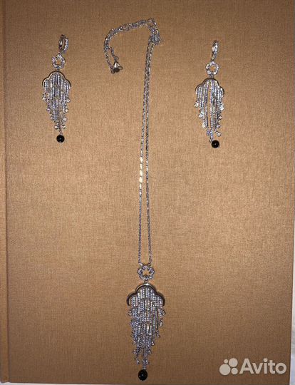 Серьги и подвеска с 22 карат покрытие